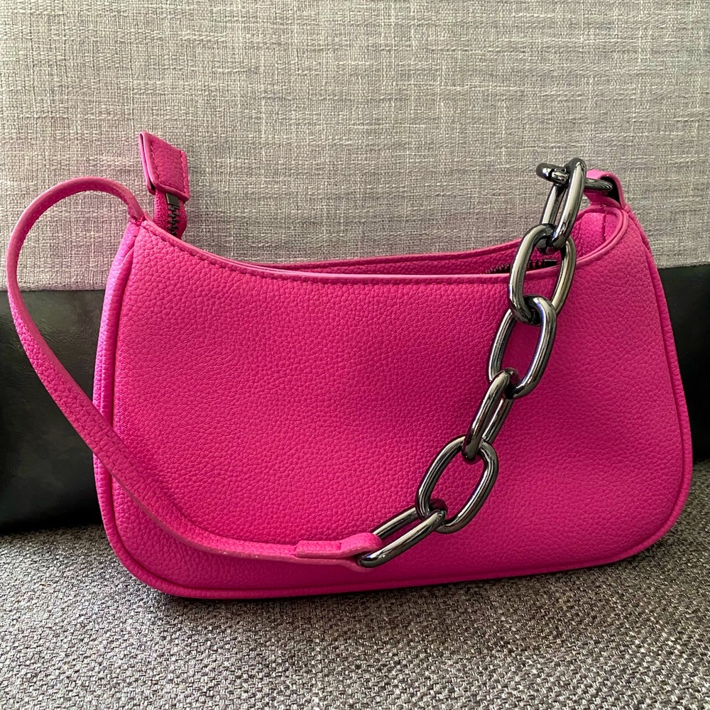 Hot Pink House of Want Newbie Vegan Leather Shoulder Bag